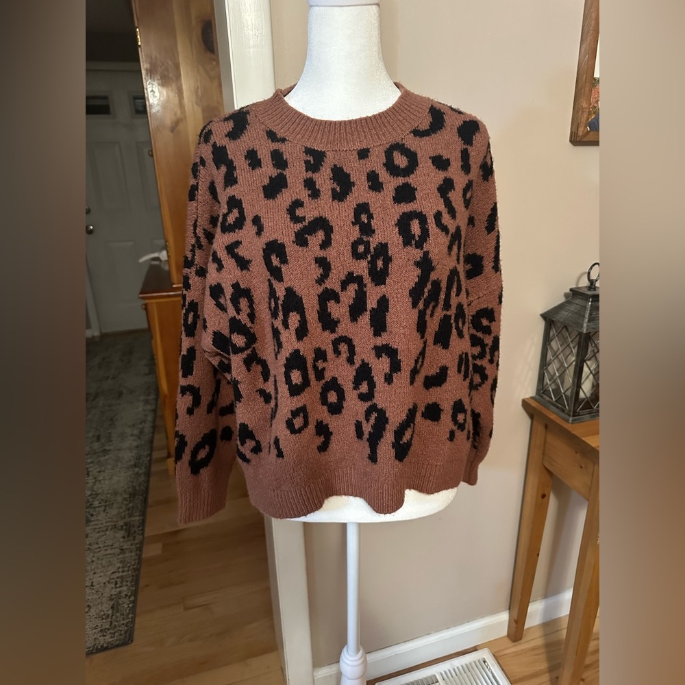 HYFVE Leopard Print Sweater - Brown and Black